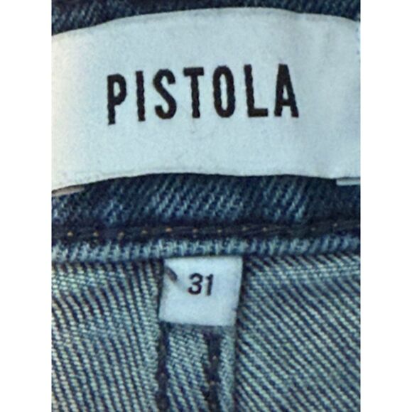 Pistola Eli High Rise Barrel Jeans 31 Augustus Wash Cropped Arched Leg - Picture 5 of 11